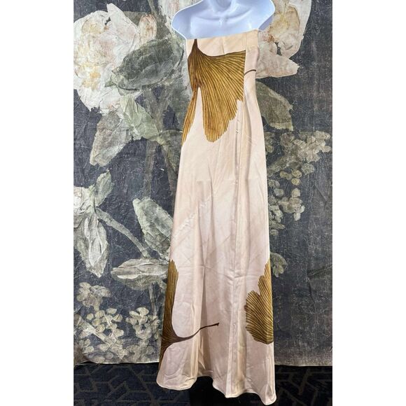 Anthropologie The Fleur Strapless Satin Maxi Slip Dress Sz L - Picture 5 of 11